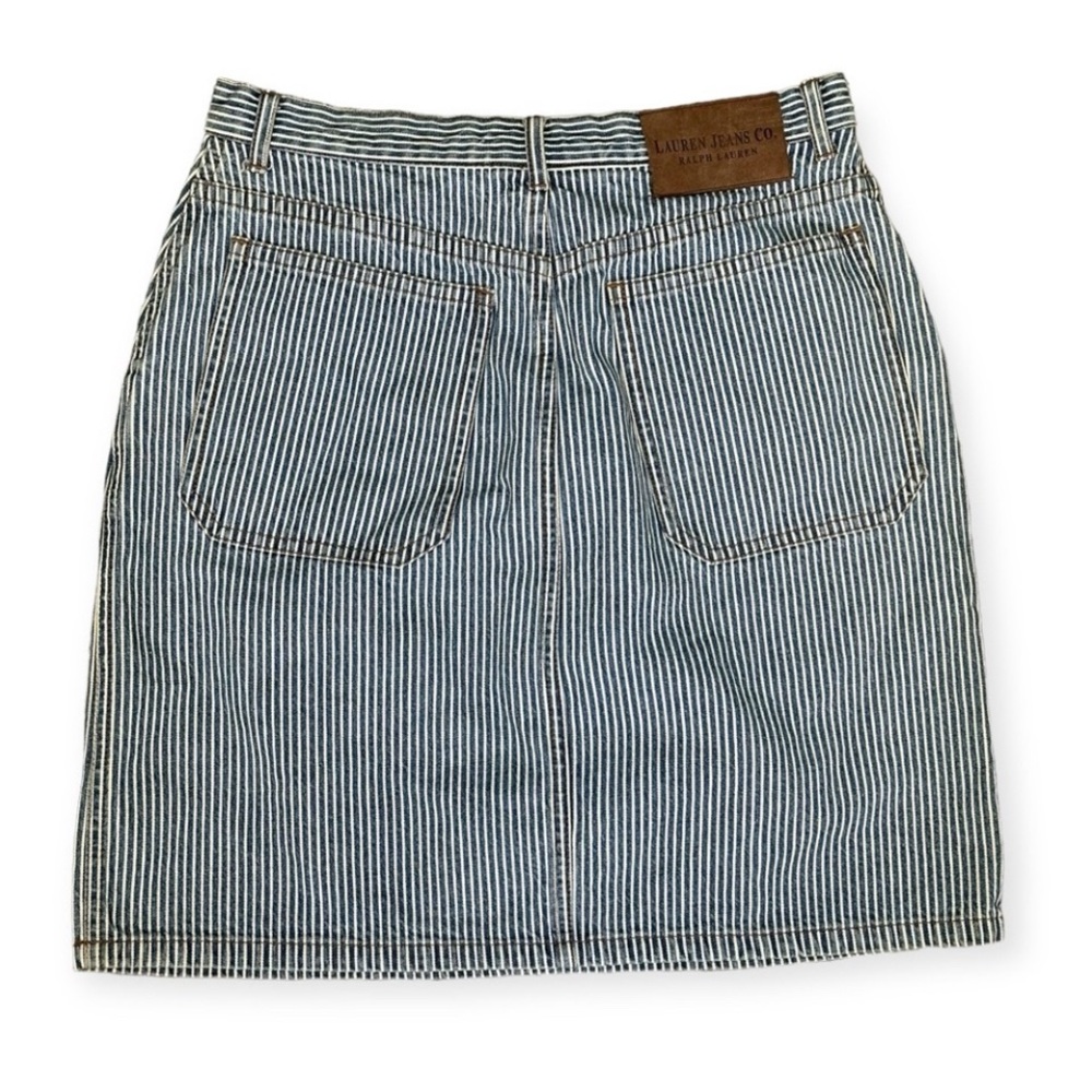 Ralph Lauren Vintage - Y2K Striped Jean Skirt Women’s Size 12 Petite